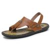 Fashion 2025 New Fashion Casual Leather Slippers Summer Anti-Slip Outdoor Walking Shoes Breathable Soft Bottom Men Slippers Beach San