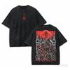 Bloodborne Washed T-shirt Personality Clothes New Model Anime T-shirt Year Round Clothing Couples Plus Size Unisex Classic