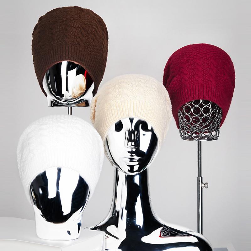 Autumn Winter Women Men Twist Knitted Cap Outdoor Pullover Cap