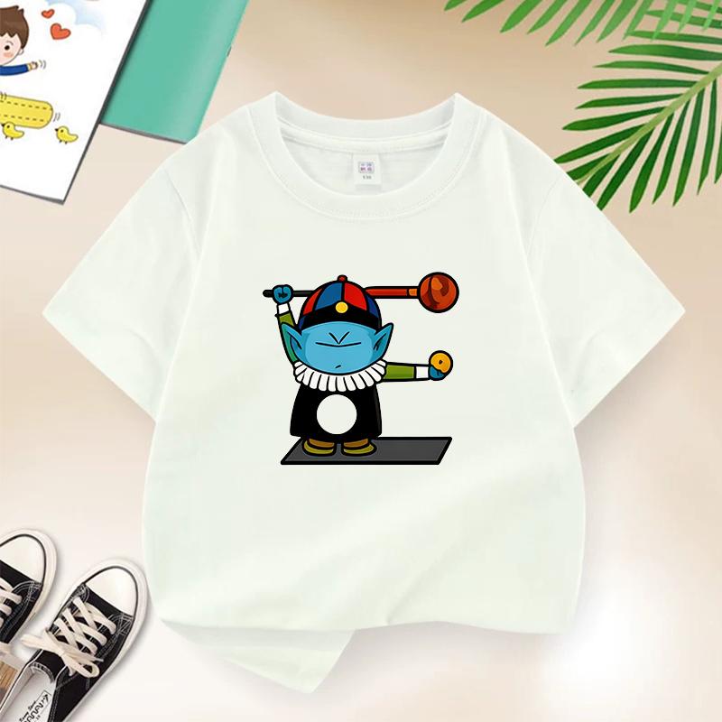 Dragon Ball Summer White Childrens Letter AW Printed Short Sleeve TShirt for Boys and Girls Cute Casual Tee Suitable As AGift