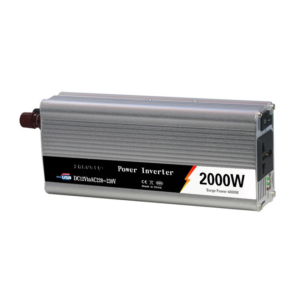 Adaptador de Energia Multifuncional Doméstico 2000W Inversor Portátil Montado no Carro Conversor de Energia