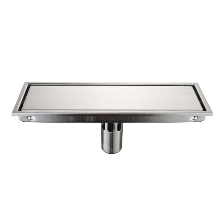 High Quality 30*11cm Brushed Linear Floor Stainless Steel Liner Shower Drain (Silver,Stainless Steel)