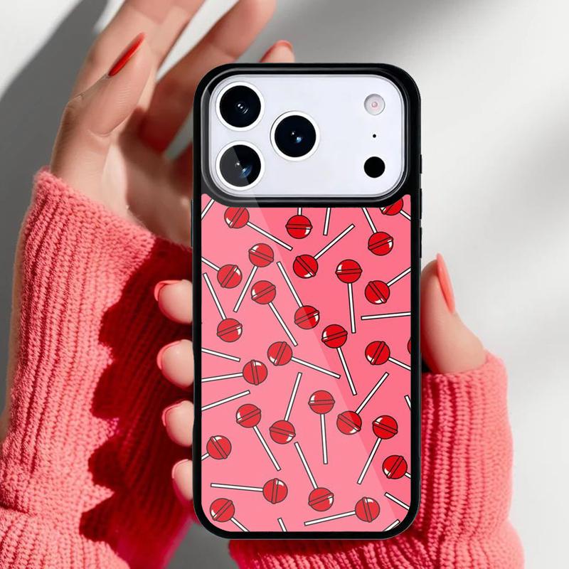 Red Lollipops Phone Case for iPhone 17 Air 16e 15 14 13 Pro Max Back Cover for 12 11 Pro Coque