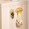 Bamboo Clothes Hook Towel Keys Adhesive Hook Stainless Steel Rustproof Coat Towel Holder Kitchen Bathroom Decorative Hanger