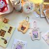 Teddy Bear Photo Frame 2-Inch Protective ID Case with Chain, Wipe-Clean Surface for K-POP Display, DIY Scrapbooking Gift