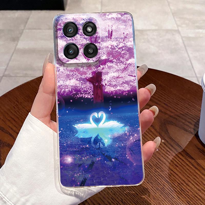 Jelly Casing For Motorola Moto G Stylus 5G 2025/Moto Edge 60 Stylus Funda Clear Silicone Soft TPU Cover Cute Cat Protective Case