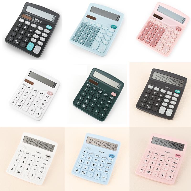 12-Digit Large Lcd Display Calculator Standard Function Calculator With Solar & Battery Dual Power For Home Basic Desktop Office