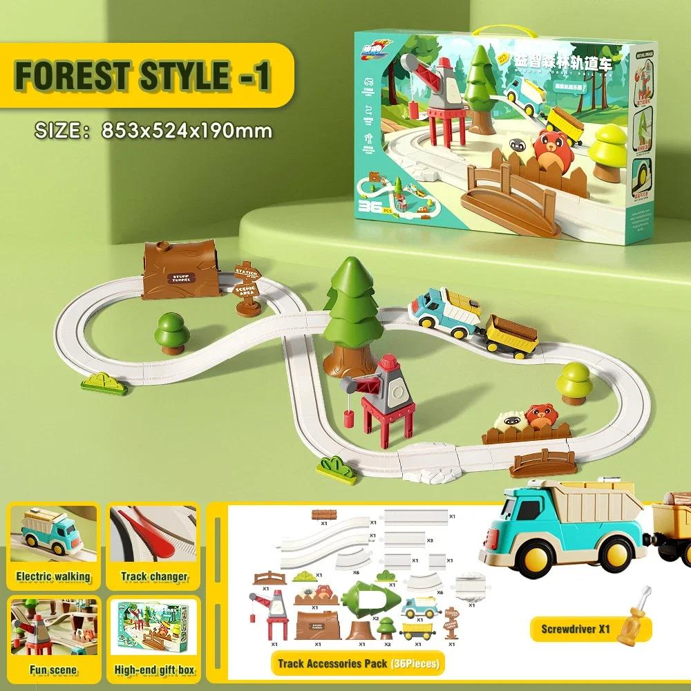 Non-Toxic Engineer Electric Adventure Rail Train Educational Toys Diy High-Speed Train Track Model Car Children Toys For Children Kids Gifts