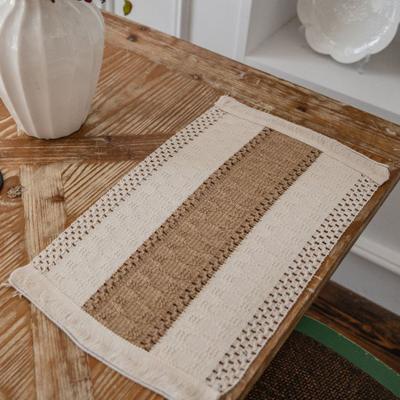 Masa Mat Püsküller Tasarım İnce Dikiş Dikdörtgen Vintage Dokuma Boho Placemat Restoran için