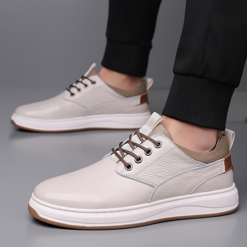 British Style Man Casual Leather Shoes Brand Comfy Flat Designer Sneakers Fashion2025New Outdoor Minimalist Walking Oxford Shoes