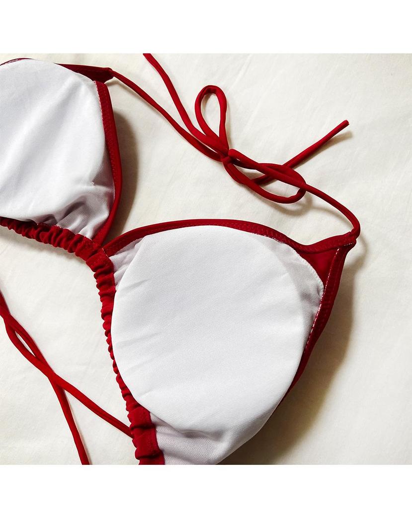 Europäischer und Amerikanischer Neunfarbiger Einfarbiger Bikini-Set - Sexy Zweiteiliger Badeanzug