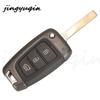 Jingyuqin Smart Remote Aute Flip Key Shell Case For Hyundai Accent Elantra Kona Santa Fe Tucson Veloster Car Accessories