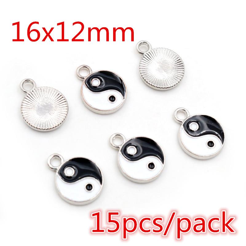 Fashion New Alloy Metal Drop Oil Two-Sided Kit Tai Chi Bagua Macroporous Charms
