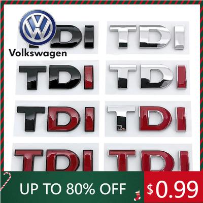 2026 Hot For VOLKSWAGEN VW 3D ABS Black Logo TDI Emblem Car Trunk Badge For VW Passat Jetta Touareg Tiguan Touran Golf 4 5 6 Cad
