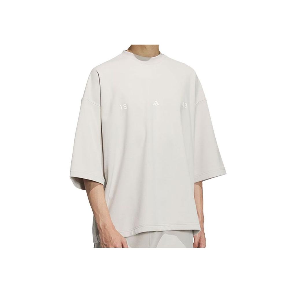 Adidas Sports Casual Comfortable Quick-Dry Cool Short Sleeve T-Shirt Men Tops Light-Gray JL6069