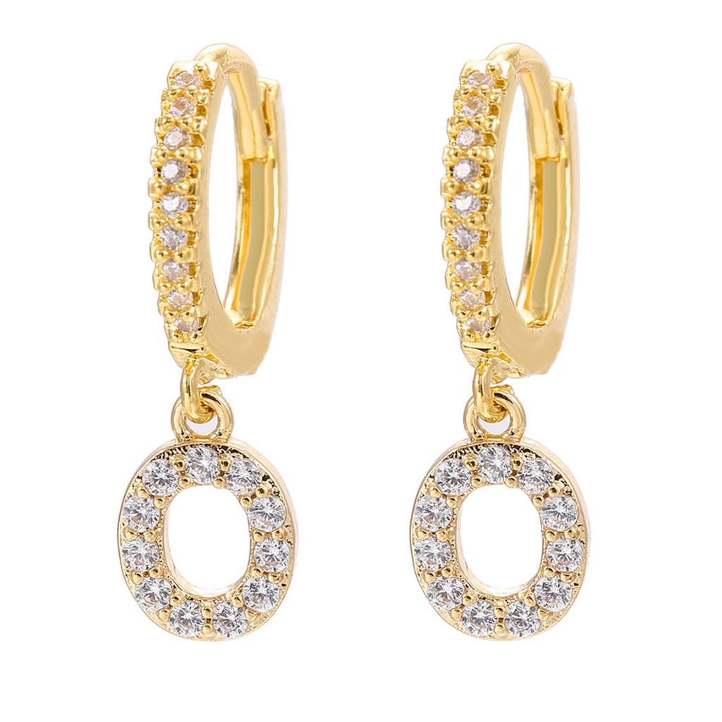 A Pair Of Zircon Earrings With Letters