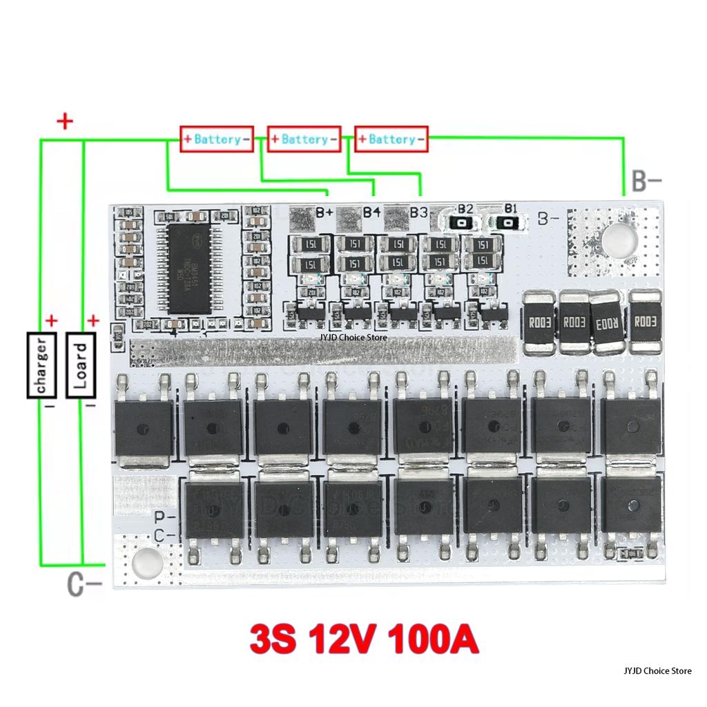 3s 4s 5s Bms 12v 16.8v 21v 3.7v 100a Li-ion Lmo Ternary Lithium Battery Protection Circuit Board Li-polymer Balance Charging
