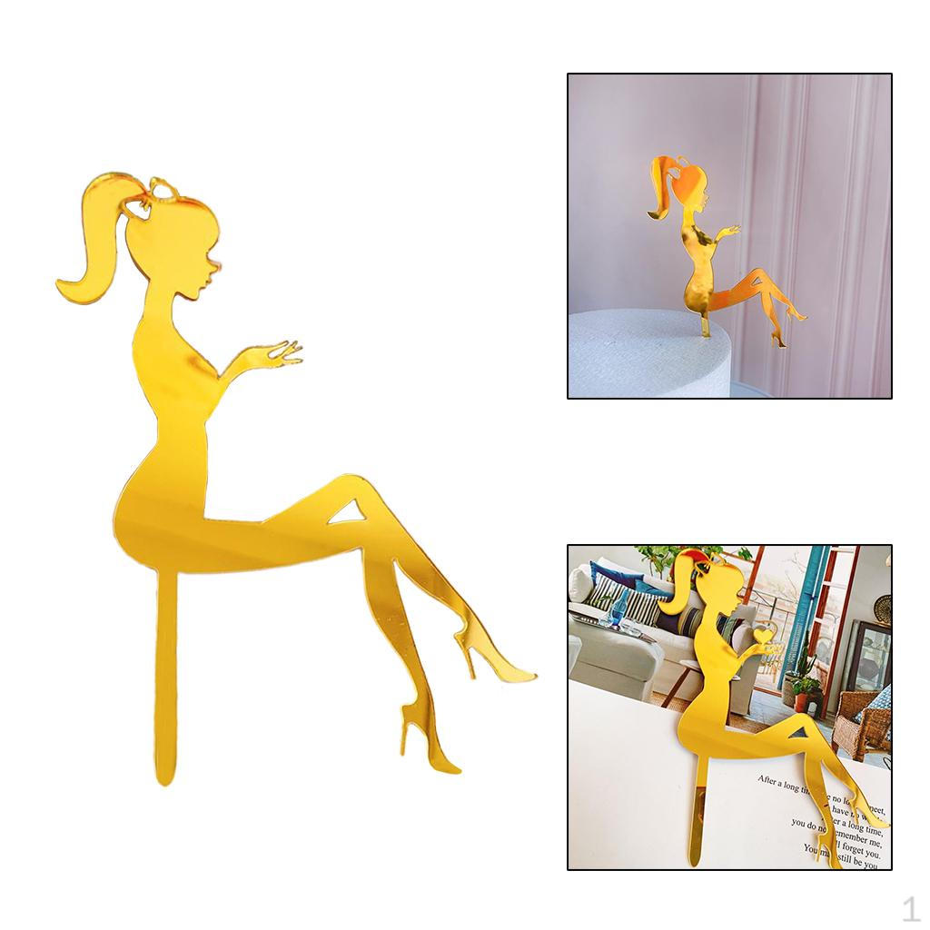 Acrylic Cake Topper Wedding Decorations Birthday Cupcake Topper, Features Glitter Coating