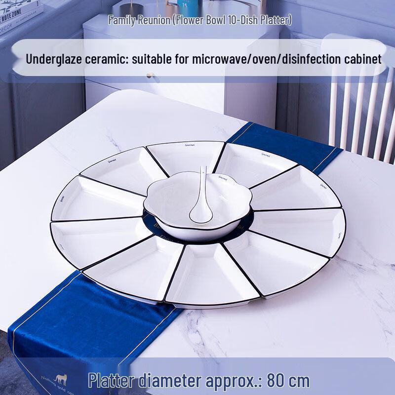 Nordic Ceramic Fan-Shaped Serving Platter Set