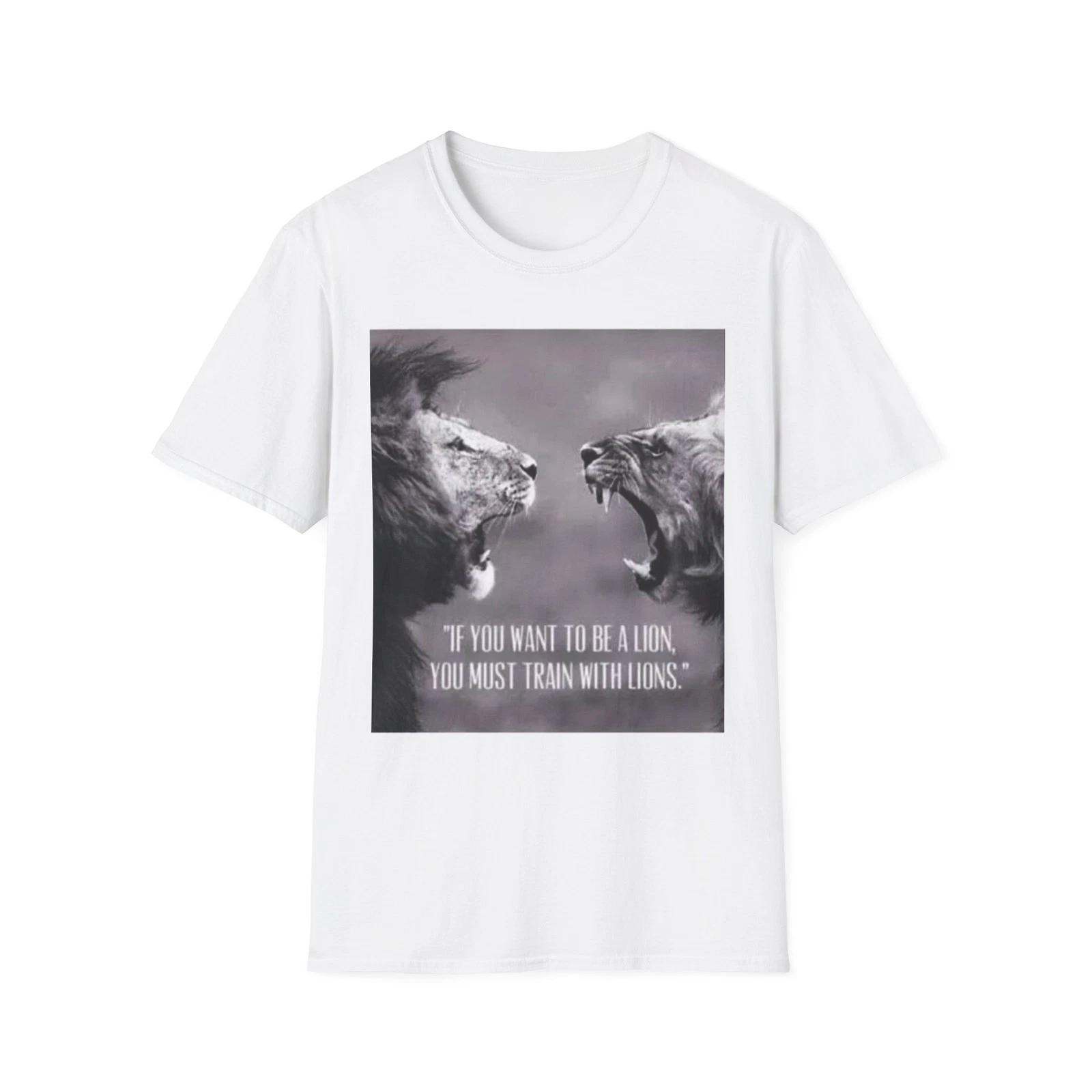 Lion Faceoff T-Shirt | Roaring Lions Quote Graphic 3XL