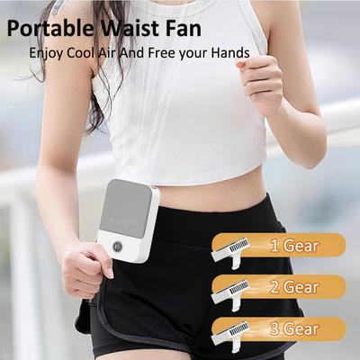 Waist Fan Portable Neck Fan 2000mAh USB Rechargeable Bladeless Wireless Portable Outdoor Waist Clip Fan Mini Hanging Neck Fan
