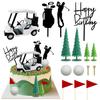 Golf Cake Decorations Heading for The Green Cake Topper Birthday Decorations for Golfers with Cart Flag Golf Ball for Men Sport
