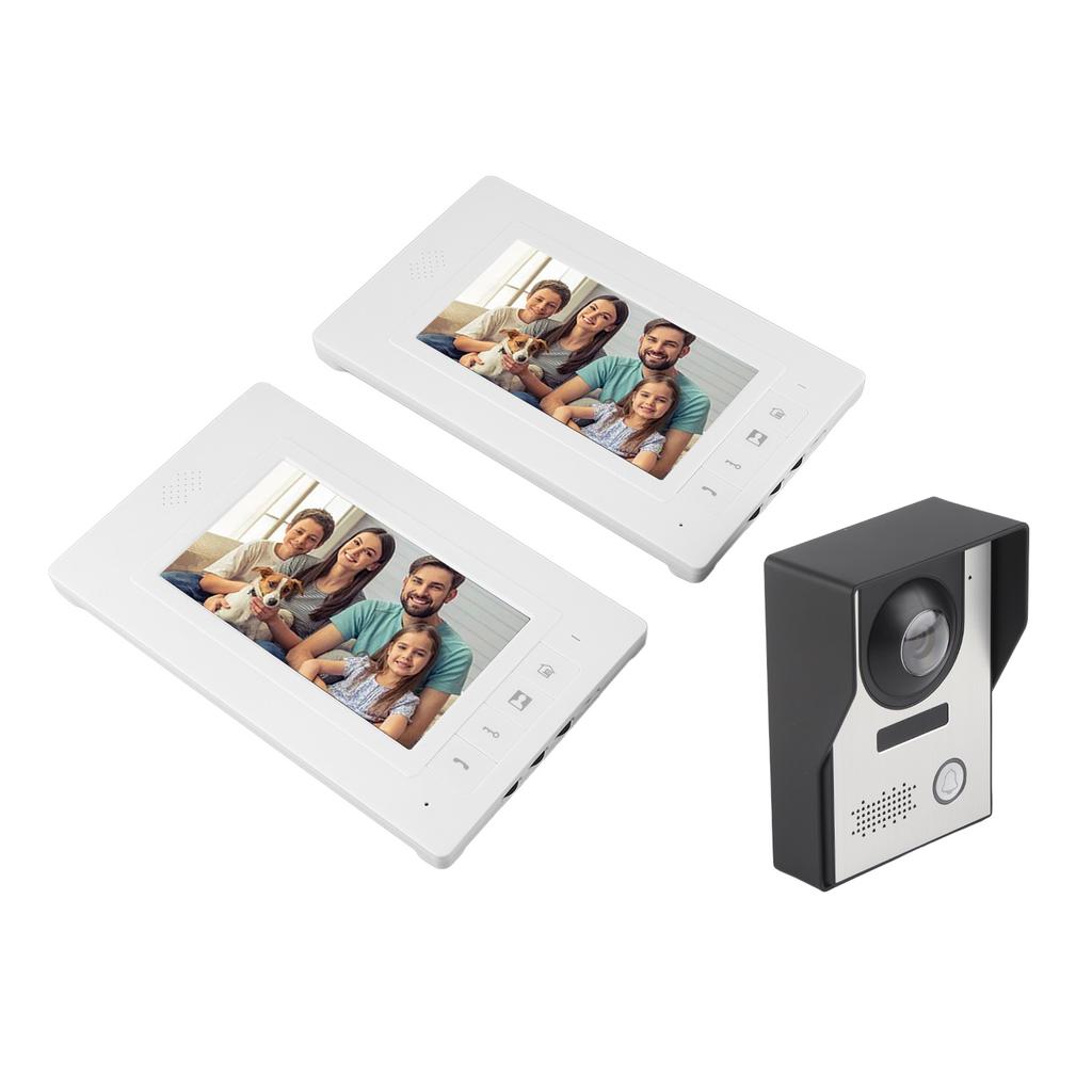 7in Wired Video Door Phone Kit Night Vision 2 Way Intercom Video Doorbell System for Apartment Villa