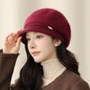 New Middle-aged and Elderly Women's Knitted Basin Hat Autumn and Winter Outdoor Cycling Warm Wool Hat