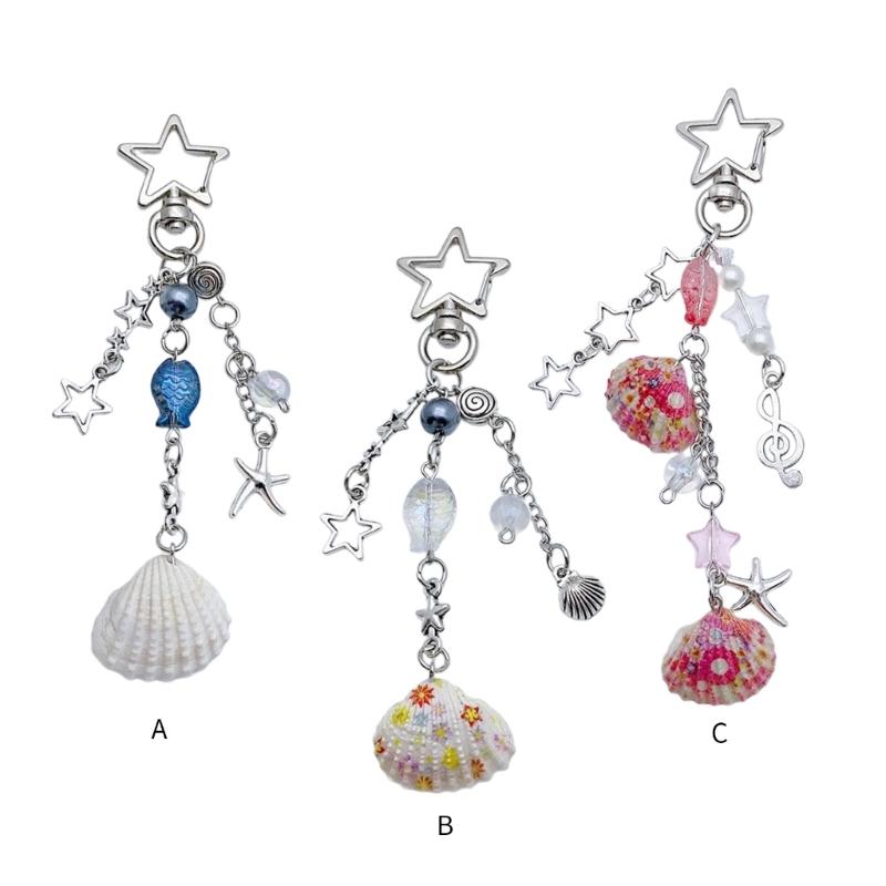 Y2K Hvězdy Mušle Perlový přívěsek Řemínek na telefon Přenosná šňůrka pro dívky ženy