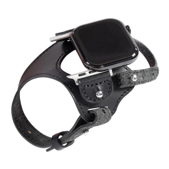 Cyklistický řemínek na hodinky Kompatibilní pro Apple Watch Series Nastavitelný Vintage Faux Leather Náramek na chytré hodinky Náhradní