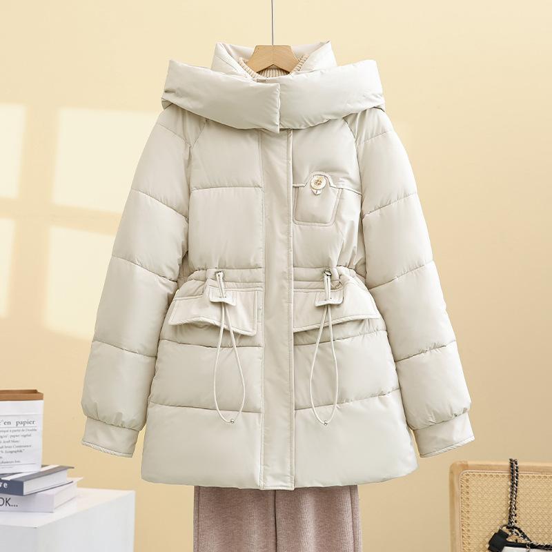 College padded jacket thickened women's padded clothes medium and long loose Korean version winter coat new fashion women's padded clothes