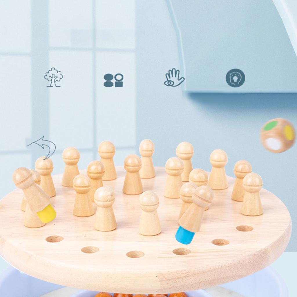 Memory Match Stick Chess Wooden Color Memory Board Early Education Intelligence Logic Development