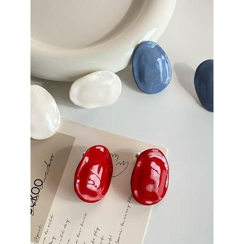 European and American Style Irregular Exaggerated Oval Large Earrings, Trendy and Fashionable Light Luxury Earrings, Holiday Gift