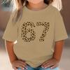 6 7 Six Seven Leopard Creative Print Tshirt Soft Breathable for Daily Outdoor Casual Wear Funny Gift Cotton Tee Girl Clothing