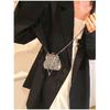 Trendy Mini Rhinestone Kiss Lock Crossbody Bag For Girls Cute Punk Evening Shoulder Purse With Detachable Metal Chain Strap Ideal For Parties Outings