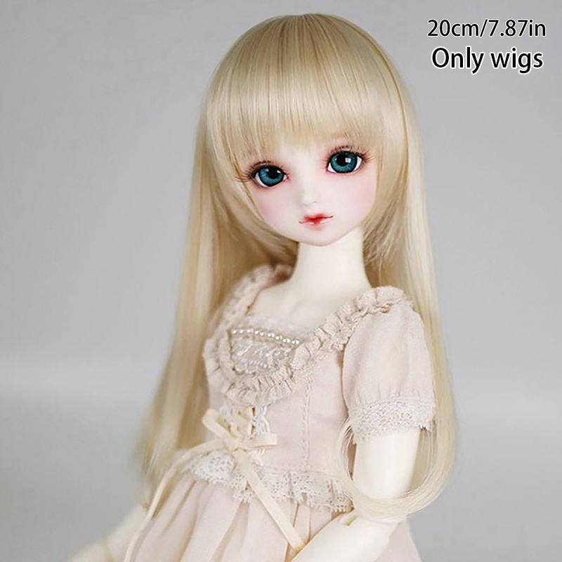 1/3 & 1/4 & 1/6 Bjd Doll'S Wig With Bangs Soft Silk Long Straight Wig Girls Diy Doll Makeup Accessories
