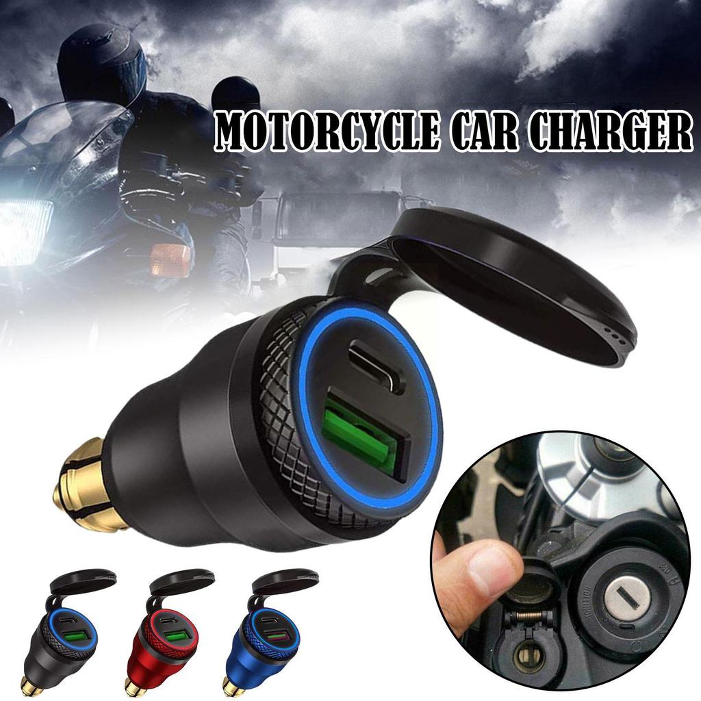Aluminium USB Charger 30W PD Type-C QC 3.0 Quick Charger Adapter Waterproof for BMW Motorcycles style power socket U3G4