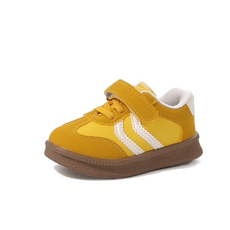 Popular leather Forrest Gump shoes 2025 spring and autumn models, baby girl soft-soled non-slip sneakers, fashionable versatile boys' shoes