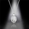 Stainless Tropical Palm Leaves Necklace Hawaiian Leaf Pendant Necklace For Women Boho Charm Choker Pendientes Beach Jewelry