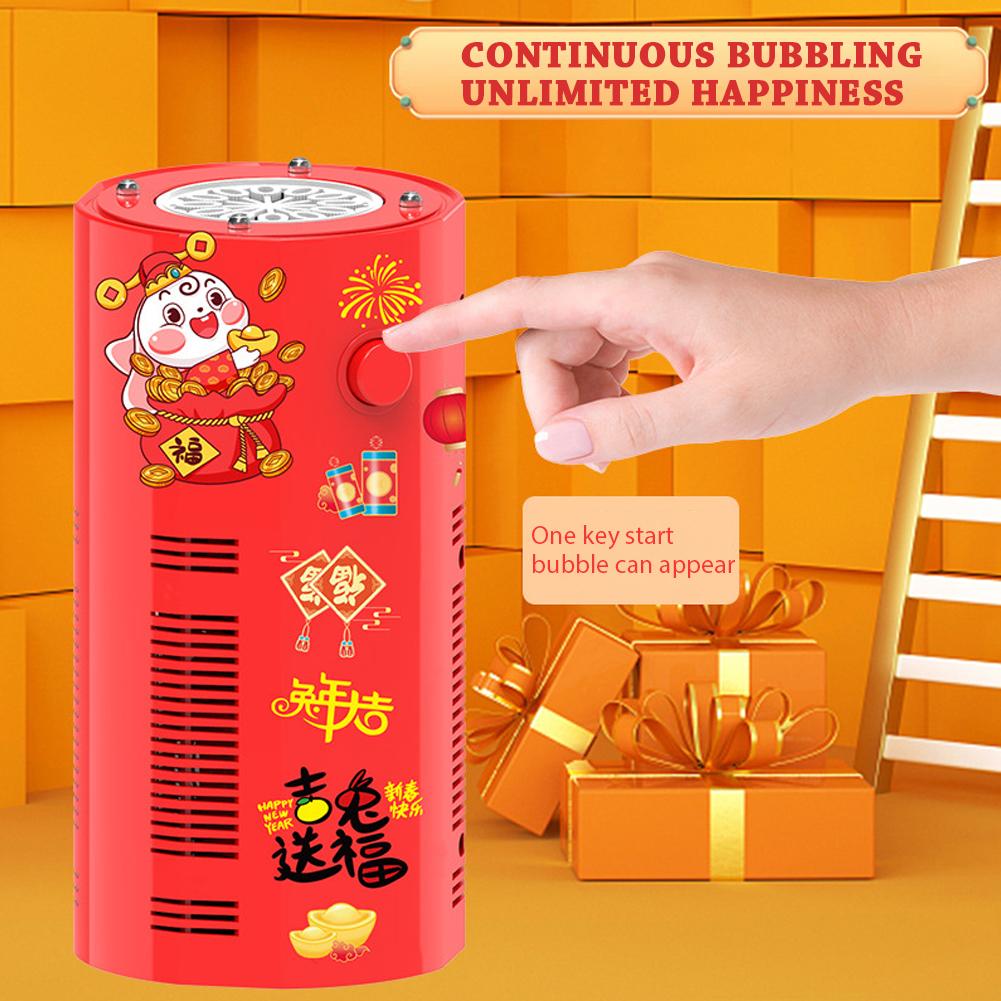 20 holes Fireworks bubble machine with 7-color LED lights bubble blower on the ground electronic automatic landing Spring Festival gift New Year toys
