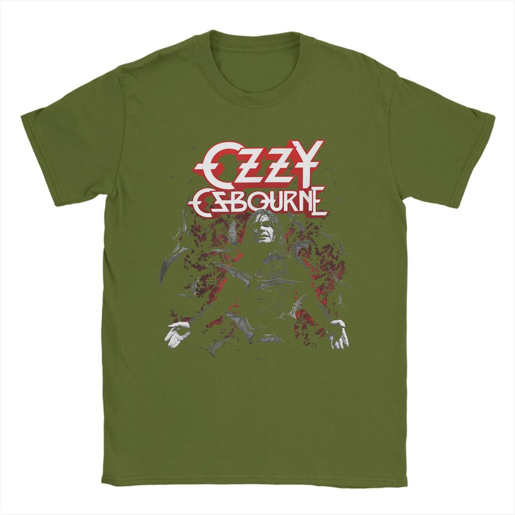 Novelty Heavy Metal Rock Ozzy Osbourne Bats T-Shirts for Men O Neck Cotton T Shirts Short Sleeve Tees Summer Clothing