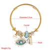 Gold-Plated Evil Eye Crystal Pendant Bracelet for Women
