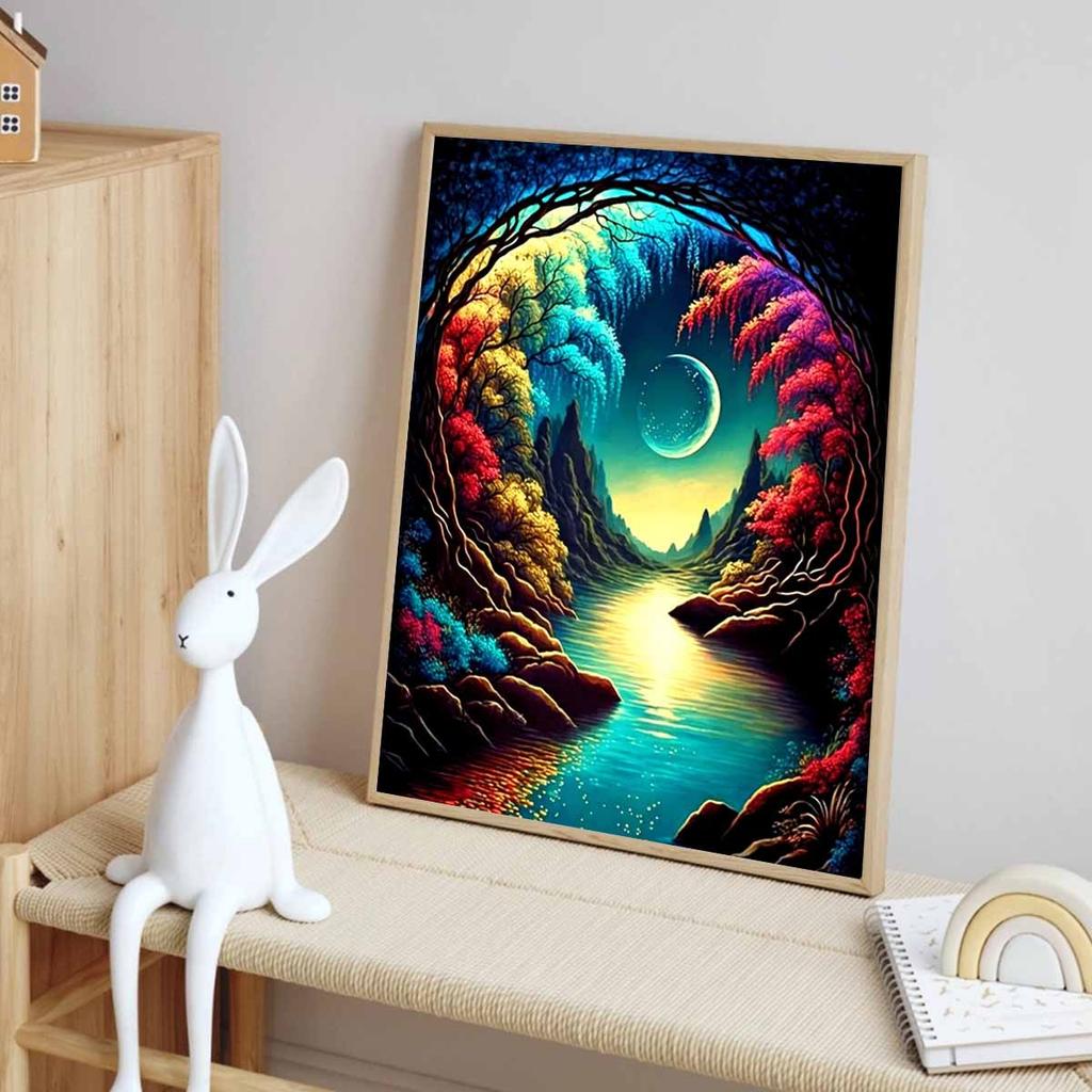Fantasy Diamond Painting Art Set, 5D Starlight Painting DIY Crystal Cross Stitch Crafts and Crafts Decoration Home Wall Mural