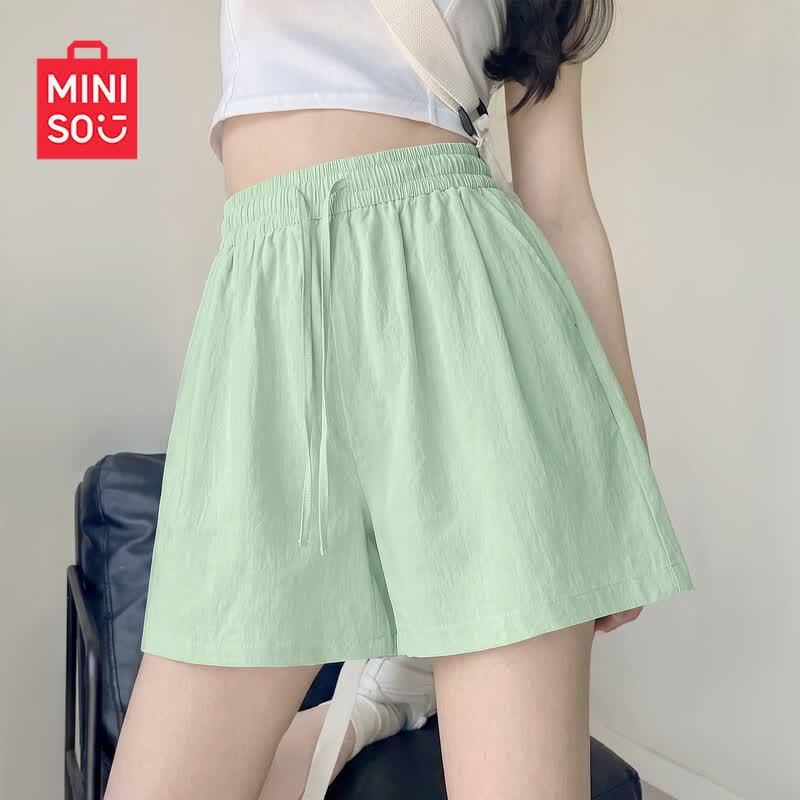 MINISO Women's Ice Silk Wide-Leg Sports Shorts
