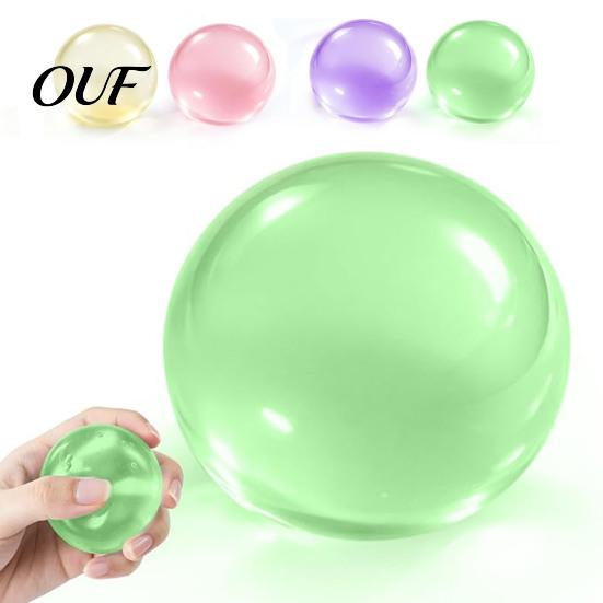 Stress Reduction Accessories Shapeable Pearlescent Ball Fidget Toy, Anxiety Relief Clear Squeeze Toy Fake Fruit Inside for Kids Adults Relaxation