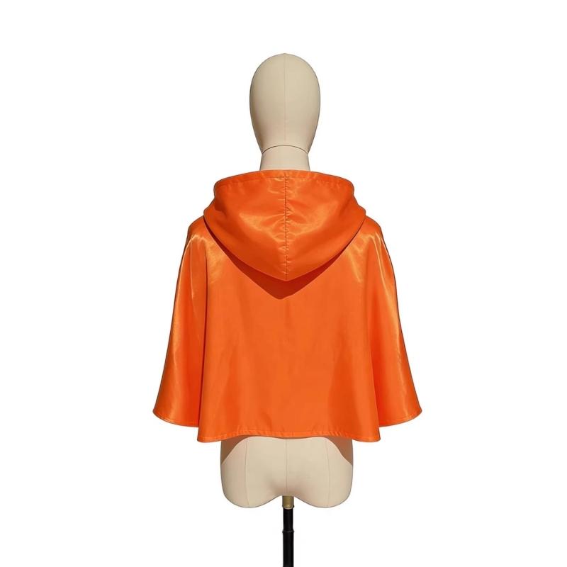 Medieval Short Satins Cape With Hood Role Play Accessory Anime Costume Wrap For Cosplay And Outdoor Sun Protections