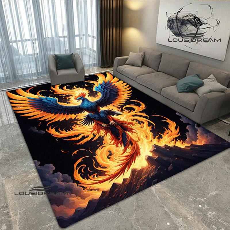 3D Phoenix Printed Carpet Kitchen Mats Non -slip Carpet Outdoor Carpets Area Rug Bedroom Decor Pink Room Decor Birthday Gift