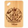 Planche à découper / Plateau apéro - PLANETEE - Yohann Gras c'est la Vie - Bambou - 30x20x1 cm - Trou 24 mm