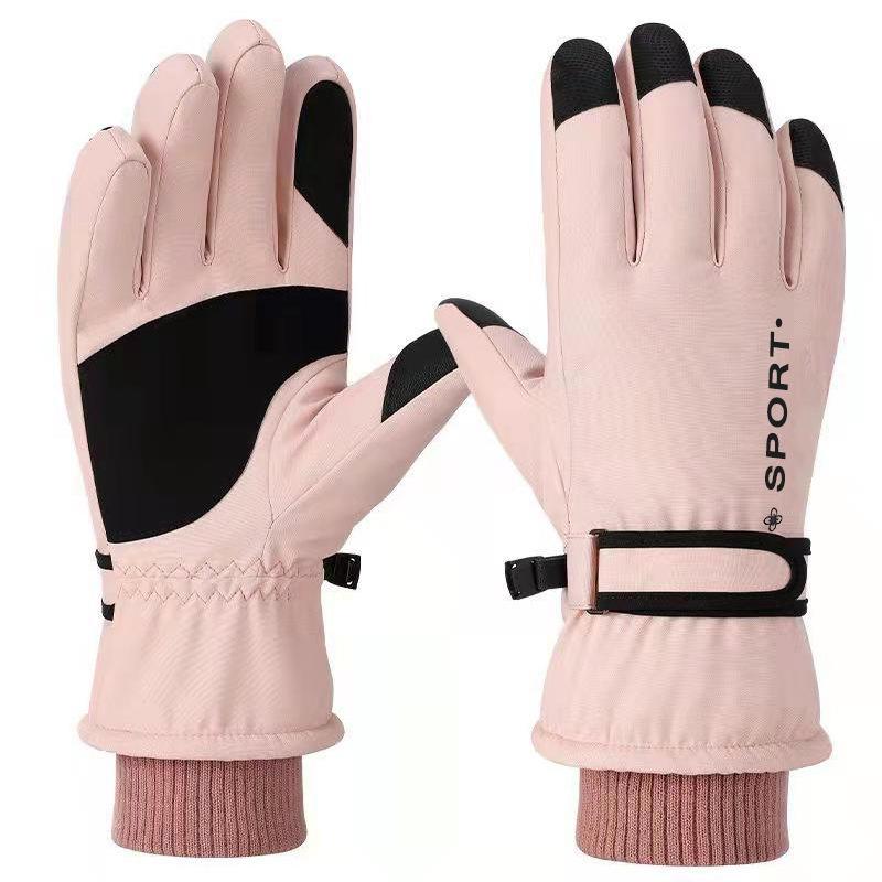 

ColdSeason Fleece and Thickened Lady Ski Touch Screen Warm Gloves Outside Mountain Climbing and Cycling Windproof and Waterproof ActiveWear Gloves One size