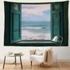Window Waves Scenery Tapestry Wall Hanging Art Natural Hippy Tapiz Retro Simple Aesthetics Room Home Decor